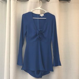 by the way. Blue Long Sleeve Jumpsuit